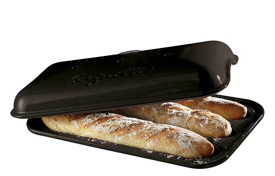 Amazon.com: Emile Henry Baguette Baker | Charcoal